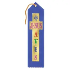 Beistle Jesus Saves Ribbon, 2" x 8", (6/Pkg) Multicolored