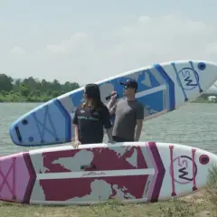 DSVIMOY 11' Stand Up Paddle Board with Accessories, Red & White, 132"*33"*6"