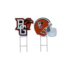 NCAA Bowling Green Falcons 2pk Logo and Helmet Garden Stake Set