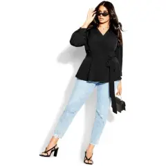 Women's Plus Size Sultry Top - black | CITY CHIC