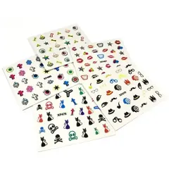 Wrapables Funky Skull Funky Patterns Nail Stickers Nail Art 3d Nail Decals, 10 sheets (300+ nail stickers)