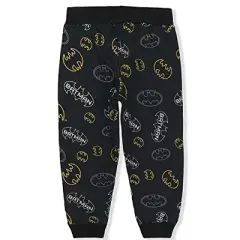 Batman Boy's Batman Graphic Print Jogger Pants with Adjustable Waistband, 2 Piece Set for Toddler