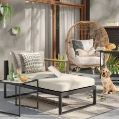 5' x 7' Striped Tapestry Outdoor Rug Gray - Threshold&trade;