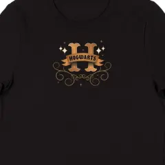 Harry Potter "Wands at the Ready" Women's Black Graphic Crop Tee