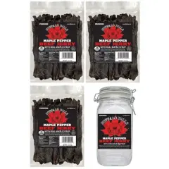 Buffalo Bills Maple Pepper Beef Jerky 3 Bag Starter Kit (3 bags and 1 jar)