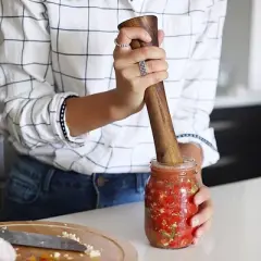 Masontops Pickle Packer Fermentation Vegetable Tamper: Hardwood Canning Tool for Pickling & Canning Supplies