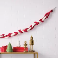 72" Christmas Tube Yarn Garland Red/White - Wondershop&trade;