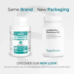 SuperSmart Lactobacillus Rhamnosus GG 10 Billion CFU per Day (LGG Probiotic with Inulin) | Non-GMO & Gluten Free - 60 Delayed Release Capsules