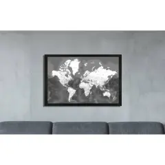 Home Magnetics Modern World Map - XL Black/Distressed