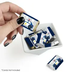 Big Dot of Happiness Calling All Units - Police - Mini Candy Bar Wrapper Stickers - Cop Birthday Party or Baby Shower Small Favors - 40 Count