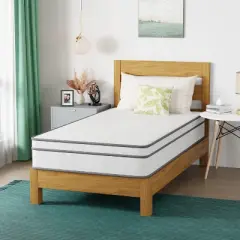 FDW 10 Inch Innerspring Mattress Medium Firm Hybrid Mattress with Removable Cover CertiPUR-US Certified Bed-in-a-Box,White