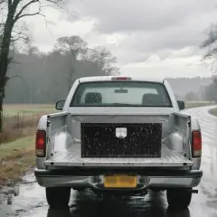 24" Metal Truck Tool Box, Heavy Duty Tool Chest Organizer With T-Handle Lock, Truck Bed Toolbox for Pick Up, Trailer, Utility Tractor, Deck Box