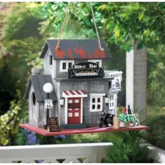 Zingz Home Route 66 Biker Bar Birdhouse 10.25x7.5x9"
