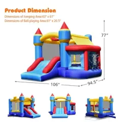 Costway InflatableBounce House Castle Slide Bouncer Kids Shooting Net/Without Blower