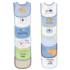 Luvable Friends Baby Boy Layette Gift Cube, Blue Safari, 0-3 Months