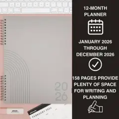 Altitude 2026 12 Months Planner 8.5"x11" Monthly/Weekly Warm Gray
