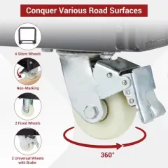 Drywall Cart Steel Panel Truck, Heavy Duty Flatbed Dolly Carts with Wheels, Table Cart with 1500 Lbs Capacity Utility Tool Cart