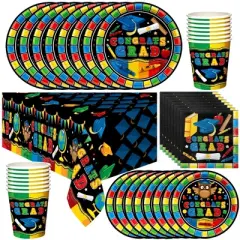 Treasures Gifted Kindergarten Graduation Party Tableware Deluxe Set for 24 Guests