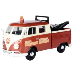 Volkswagen Type 2 (T1) Tow Truck "Volkswagen Specialists" Brown Metallic and Cream 1/24 Diecast Model Car by Motormax