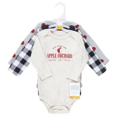 Hudson Baby Infant Boy Cotton Long-Sleeve Bodysuits, Apple Orchard