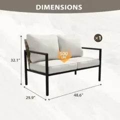 EAGLE PEAK Sunset Dune Collection Modern Outdoor Furniture Sofa, Patio Wicker Loveseat Couch with Cushions