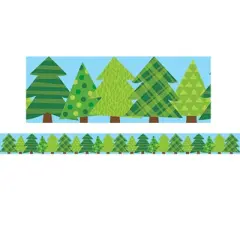 Creative Teaching Press&reg; Woodland Friends Patterned Pine Trees EZ Border, 48 Feet Per Pack, 3 Packs