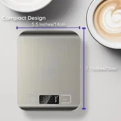 MOVSSOU Digital Kitchen Food Scale LCD Display TOP 11 lb Stainless Steel