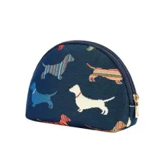 Signare USA Dachshund Blue Cosmetic Bag/ Makeup Bag
