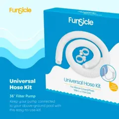Funsicle 59" Long x 1.5" Diameter Universal Replacement Part Hose Accessory Kit for Above Ground Swimming Pools