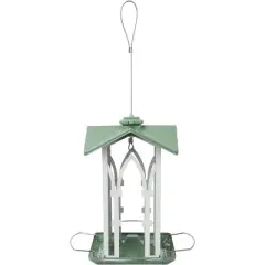 Nature's Way Bird Products Country Cottage Gazebo Bird Feeder - White/Green (1.56 Quart)