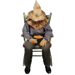 Halloween Express  53 in Animated Sitting Scarecrow Decoration