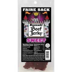 Buffalo Bills Sweet 5oz Faire Sack Huzzah Beef Jerky in Burlap Wine Bag (3 packs sweet beef jerky)