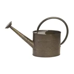 Panacea Metal Embossed Watering Can, Rustic Black, 1 Gallon