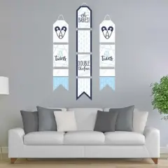 Big Dot of Happiness It's Twin Boys - Hanging Vertical Paper Door Banners - Blue Twins Baby Shower Wall Decoration Kit - Indoor Door Decor