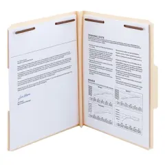 Smead Fastener File Folder, 2 Fastener, Reinforced 1/3-Cut Tab, 1-1/2" Expansion, Letter Size, Manila, 50 per Box (14595)