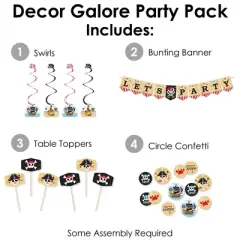 Big Dot of Happiness Pirate Ship Adventures - Skull Birthday Party Supplies Decoration Kit - Decor Galore Party Pack - 51 Pieces