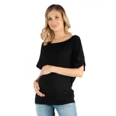 24seven Comfort Apparel Women's Maternity Loose Fit Dolman Top