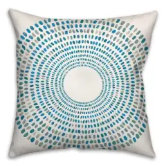 Creative Products Round Blue Dashes 20x20 Indoor / Outdoor Pillow