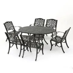 Christopher Knight Home Windley Outdoor Aluminum 7 Piece Expandable Dining Set