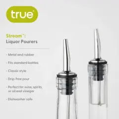 True Liquor Pourers - Stainless Steel Liquor Pour Spout for Liquor Bottles, Wine, Vinegar, Oil , Wine Bottle Spout Cover, Drink Pourer, Bar