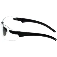 Calabria STS-146 Shatterproof Polycarbonate Safety Glasses in Black/Clear-(Frame Width: 127mm|Lens Height: 38mm)