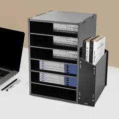 YIYIBYUS Desktop File Holder, File Organizer 7 Storage Compartments