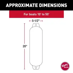 Taylor Made Hull Gard Inflatable Vinyl Boat Fender, 5.5" x 20", Boat Equipment and Parts, Model 31722