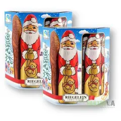Riegelein Solid Santa Claus Chocolate 30% Cocoa Fairtrade 10 Pieces 125 g. (Pack of 2)