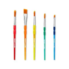 5ct Paintbrush Set - Mondo Llama&trade;: Multicolor Artist Brushes for Watercolor, Round & Flat, 6.25" Length