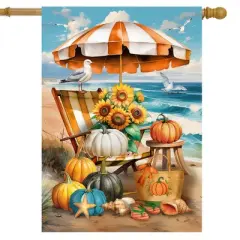 Briarwood Lane Fall House Flag 40x28 For Outdoor Harvest Beachfront For Fall House Flag