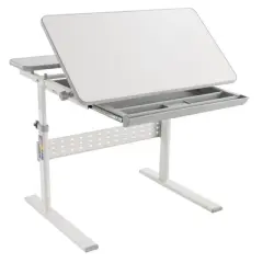 Mount-It! Height Adjustable Desk for Kids, Children's Workstation with Tilting Desktop and Drawer For Storage, Writing, Drawing, Reading & Studying