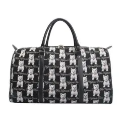 Signare USA Westie Dog Black Big Holdall/Duffel Bag
