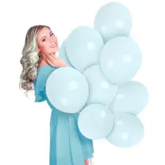 Treasures Gifted Macaron Powder Blue Balloons - 12 Inch Latex Balloons - 72 Pack
