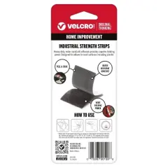 VELCRO 4"x2" 2ct Industrial Strength Strips Indoor and Outdoor Use Superior Holding Power on Smooth Surface Black